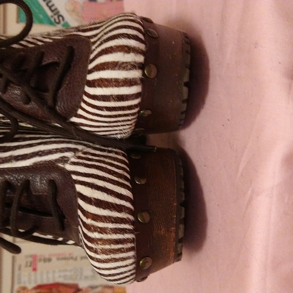 Sam Edelman brown striped leather heels Sz 5 🎁 - Picture 5 of 10